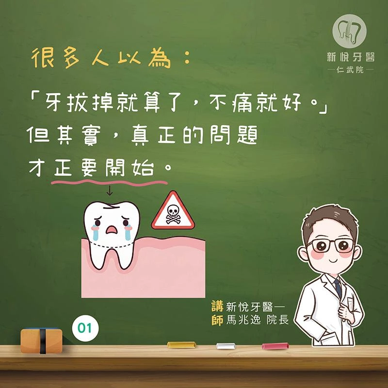 拔牙後不植牙會怎樣?骨頭流失的3大後果 拔牙後不植牙會怎樣?骨頭流失的3大後果